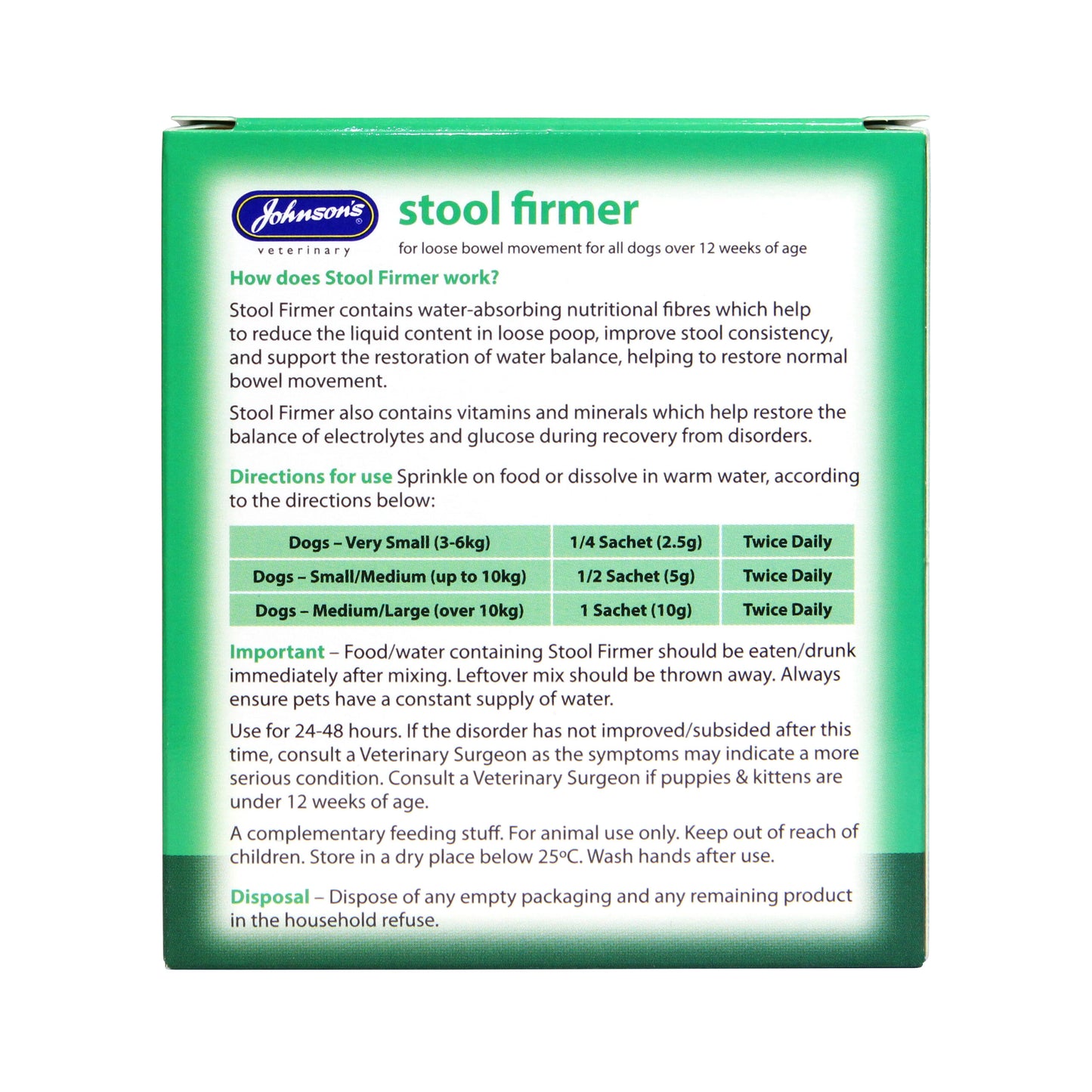 Johnson's Veterinary Stool Firmer Cat