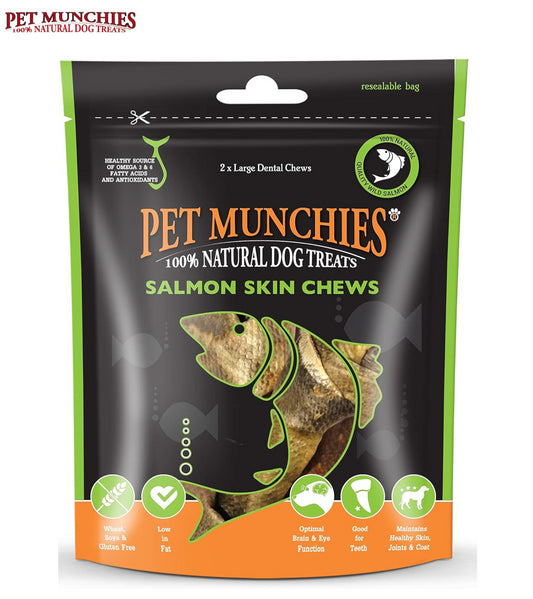 Pet Munchies Large Salmon Skin Chews 125g