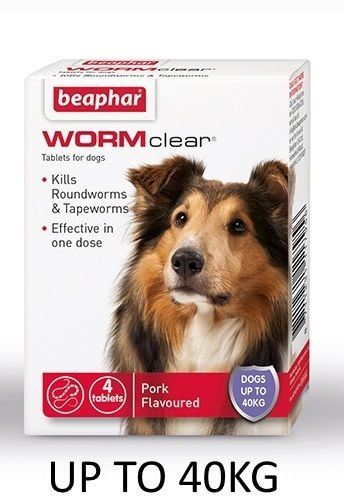 Beaphar Wormclear Dogs Up To 40kg 4 Tablets