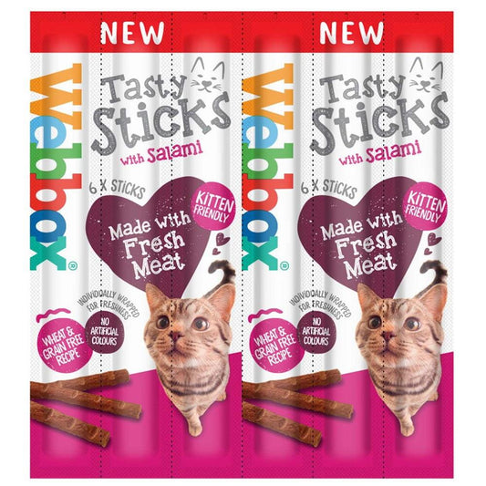 Webbox Cats Delight Tasty Sticks Salami Flavour 6 Pack