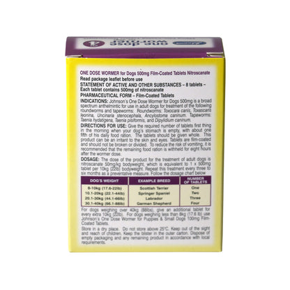 Johnson's Veterinary One Dose Dog Wormer Size 4