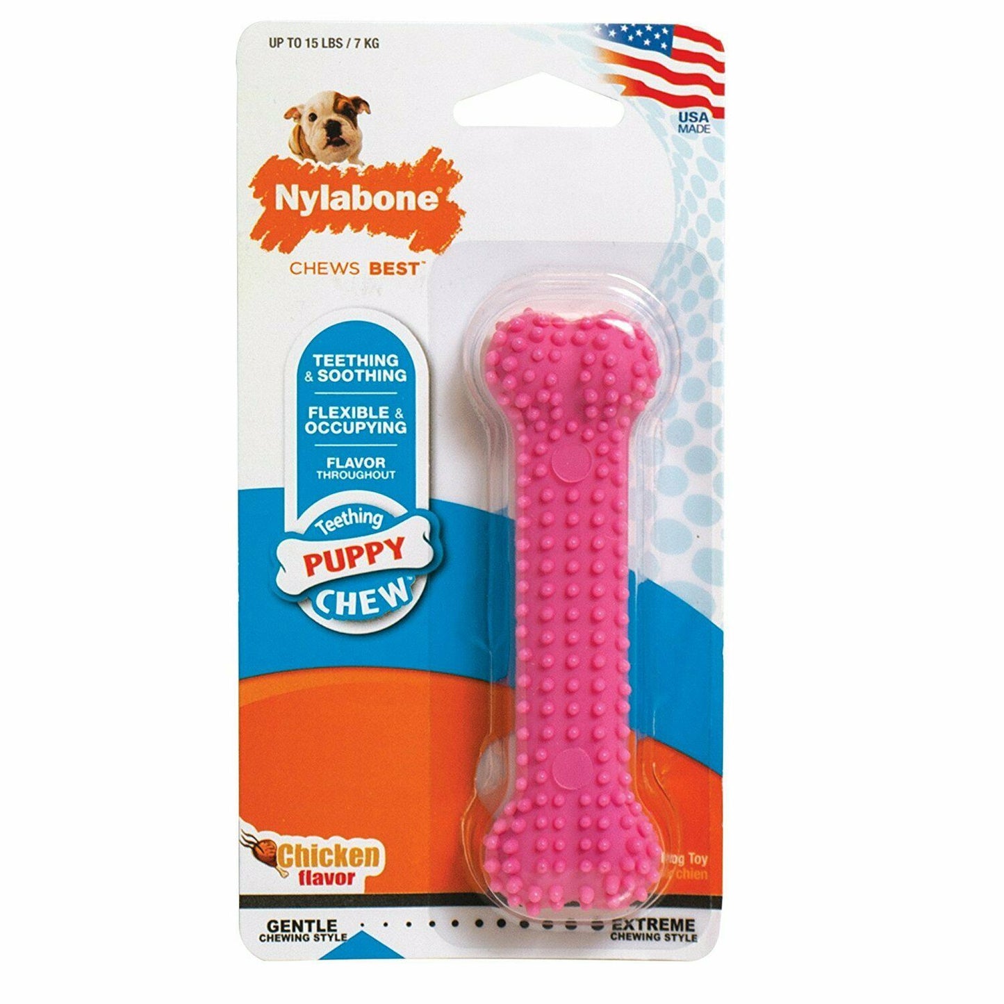 Nylabone Puppy Teething Bone Pink X Small