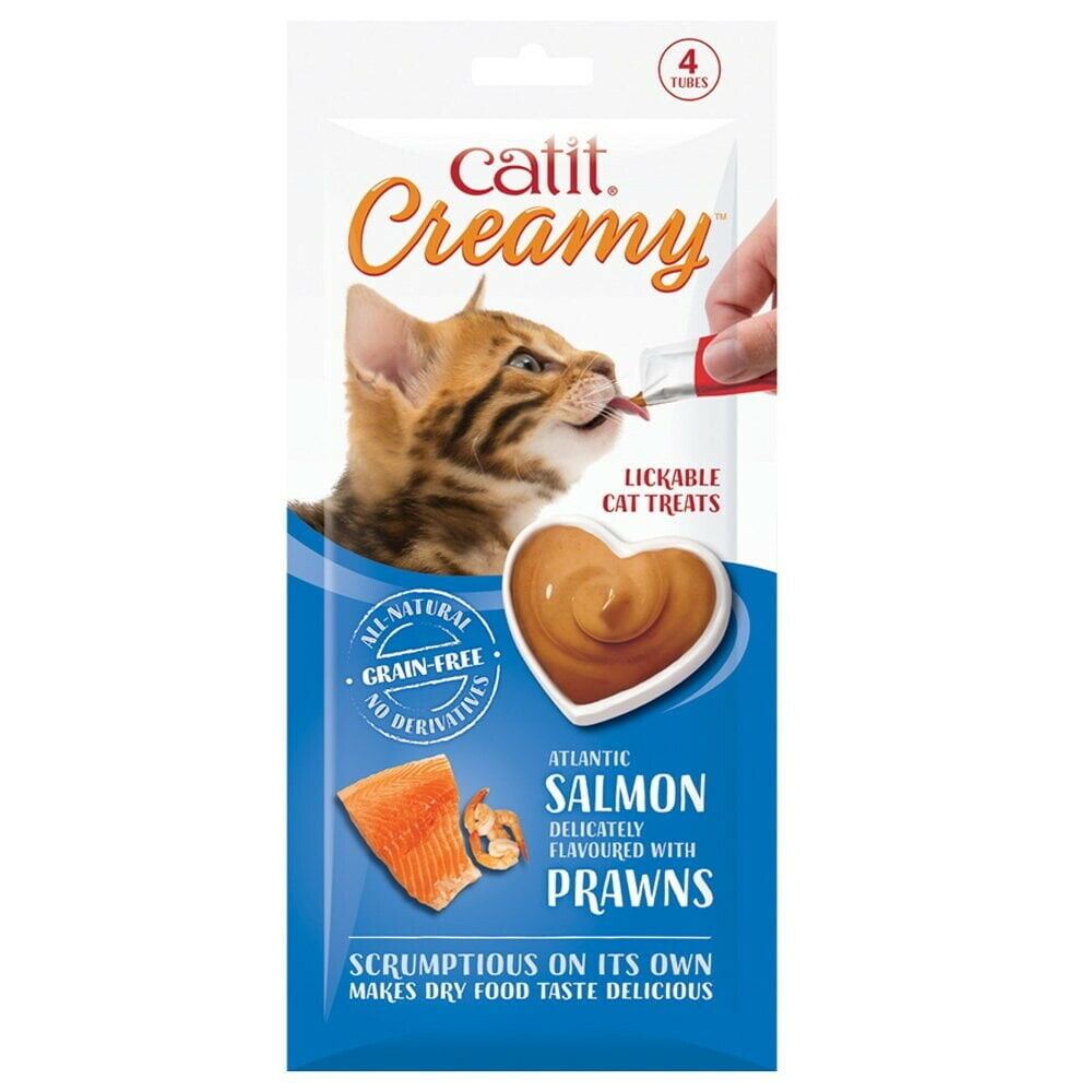 Catit Creamy Treats Salmon & Prawn 4 X 10g Tubes