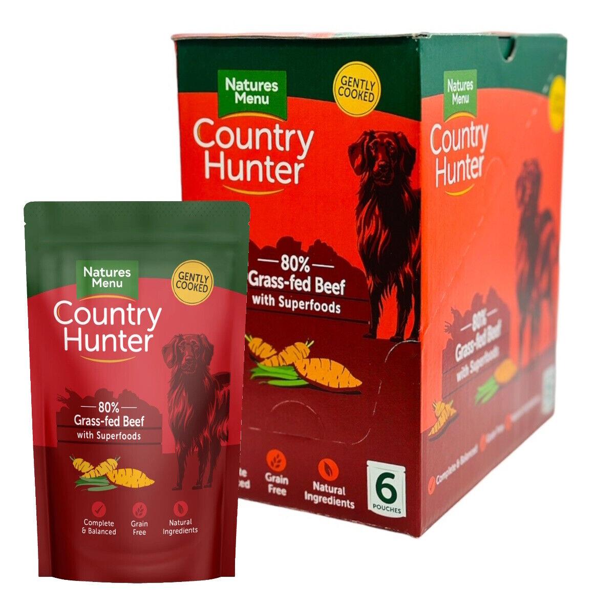 Natures Menu Country Hunter Dog Pouch Beef 6x 150g