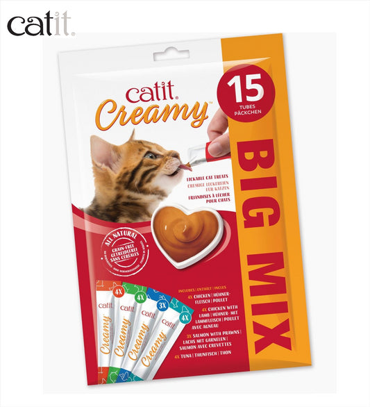 Catit Creamy Big Mix Cat Lickable Treats 15 Tubes