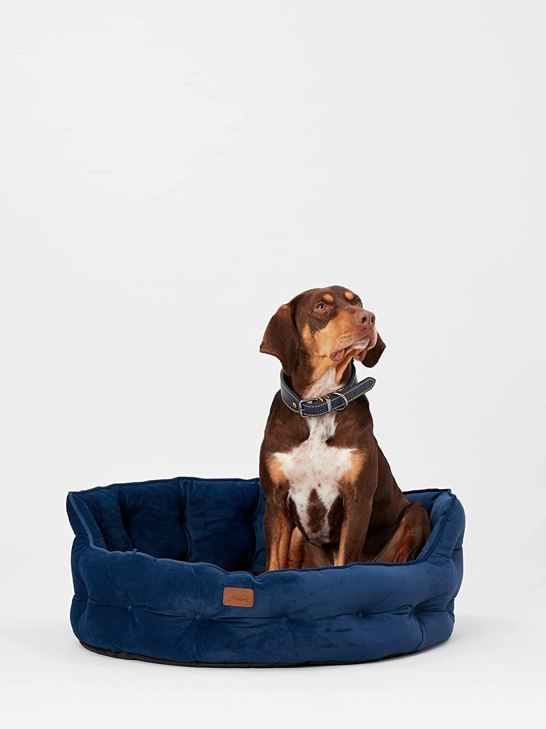 Joules Chesterfield Pet Bed Navy Blue Large