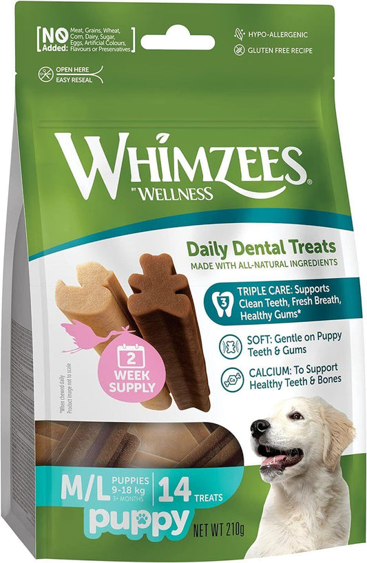 Whimzees Puppy Sticks Medium/Large 14 Pack