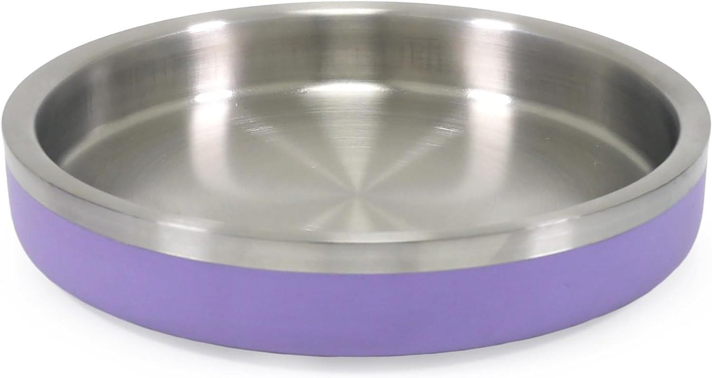 Rosewood Double Wall Stainless Steel Shallow Bowl 480ml - 17.5cm Lilac