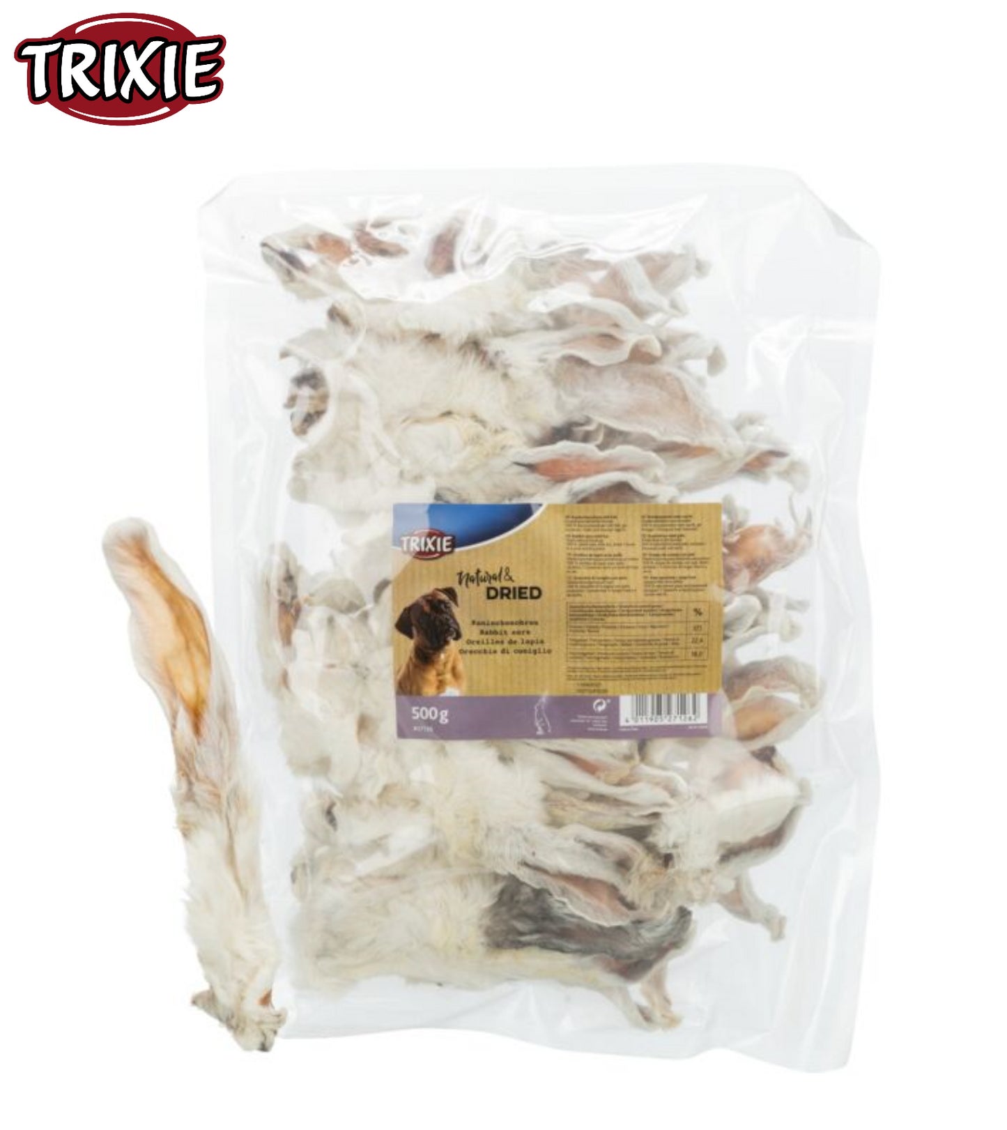 Trixie Rabbit Ears With Fur 500g