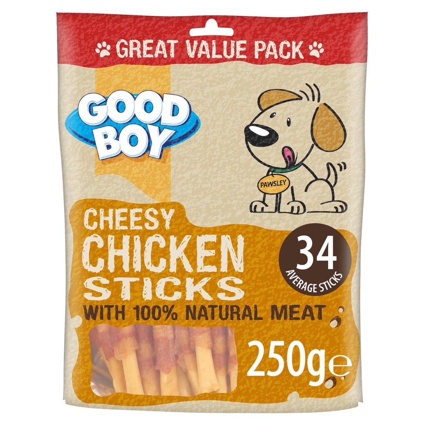 Good Boy Cheesy Chicken Sticks Value Bag 250g