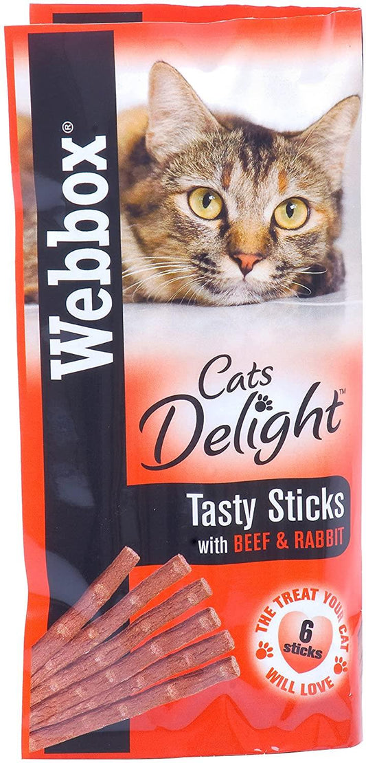 Webbox Cats Delight Tasty Sticks Beef & Rabbit Flavour 6 Pack