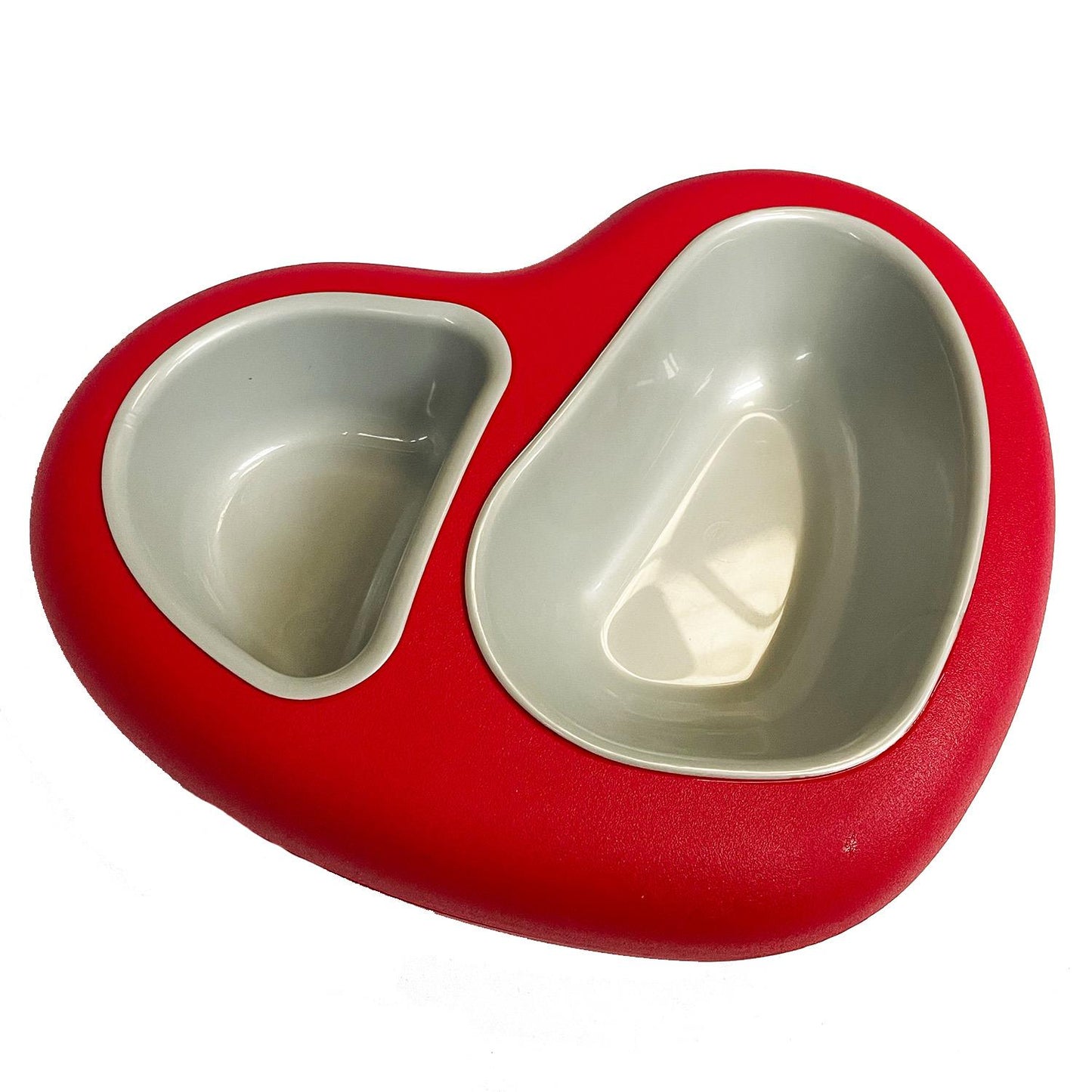 Heart Pet Bowl Double 32 x 25.5 x 7 cm 0.4L