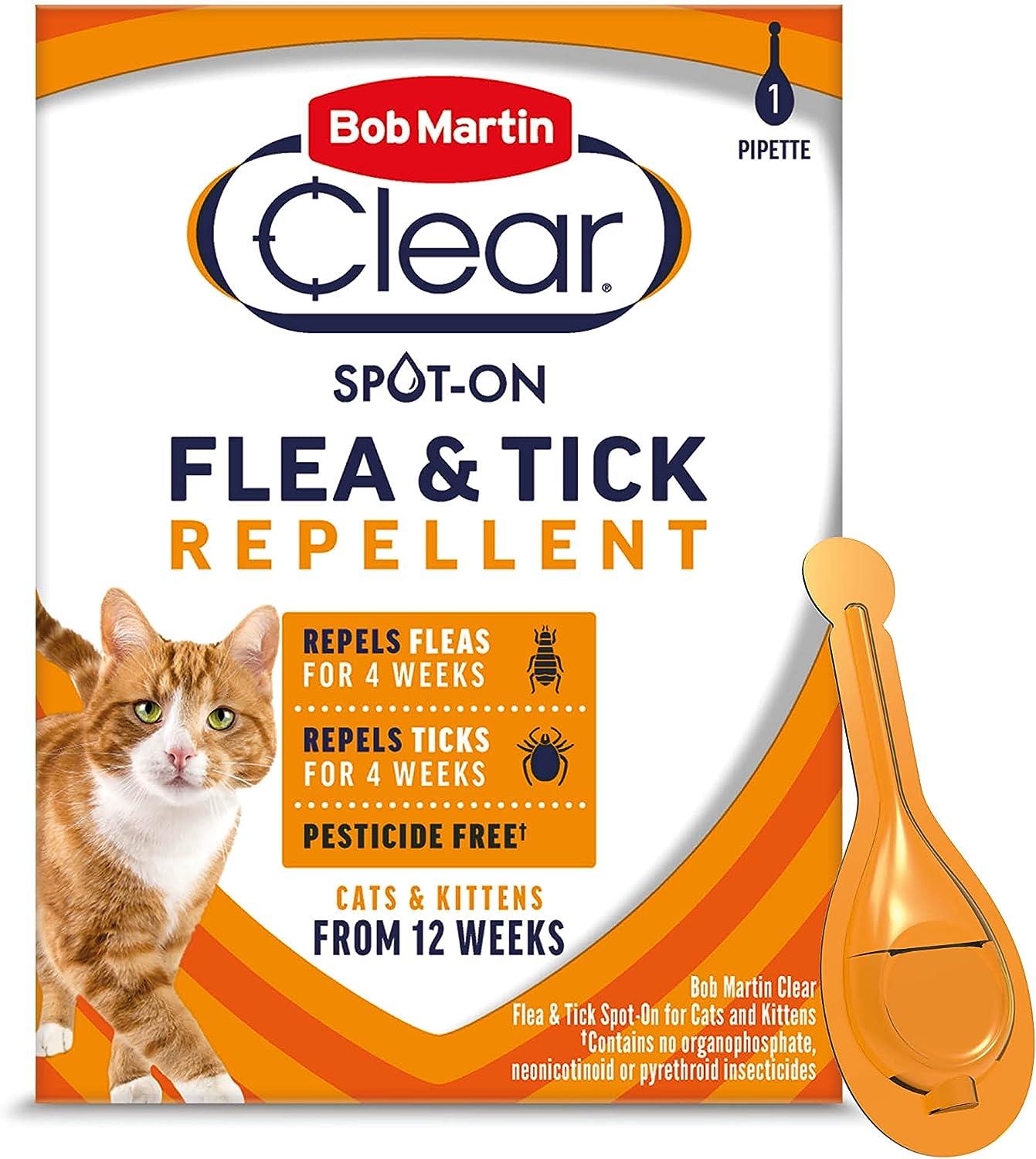 Bob Martin Clear Spot On Flea Repellent For Cats 1 Pipette