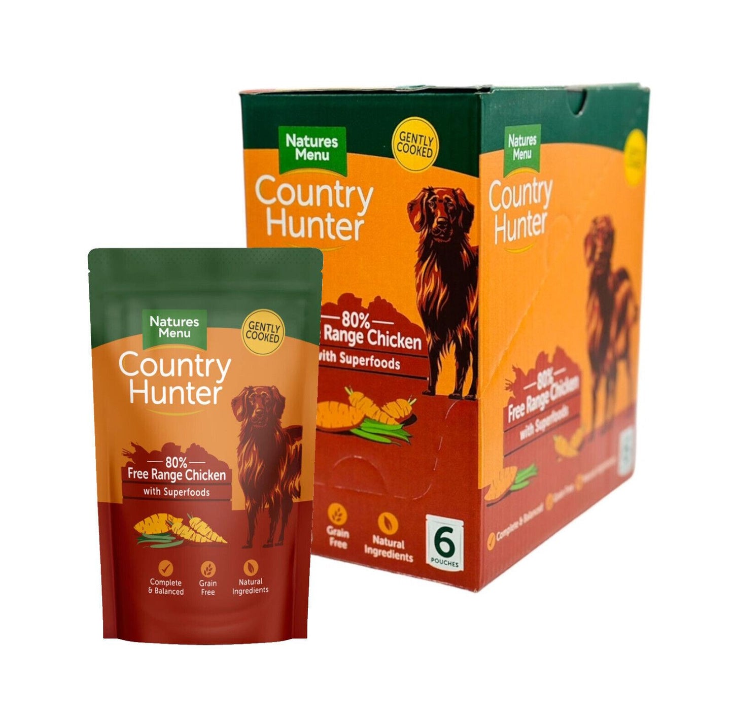 Natures Menu Country Hunter Dog Pouch Chicken 6x 150g