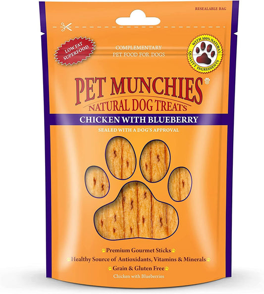 Pet Munchies Chicken Sticks With Blueberry 80g