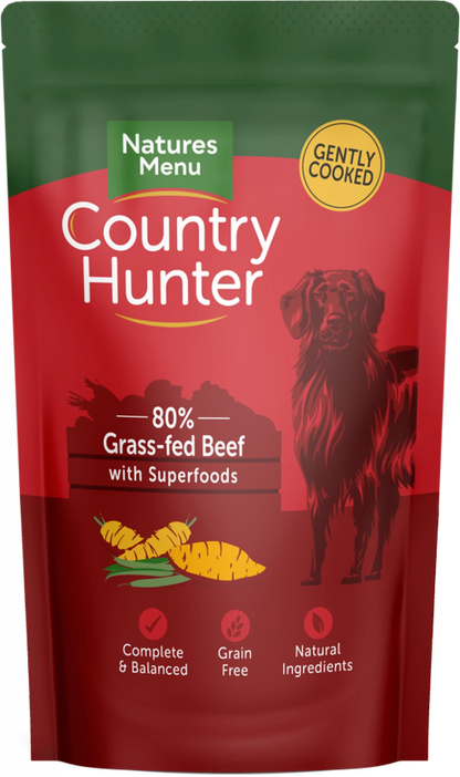 Natures Menu Country Hunter Dog Pouch Beef 6x 150g