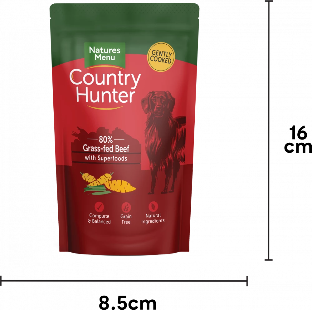 Natures Menu Country Hunter Dog Pouch Beef 6x 150g