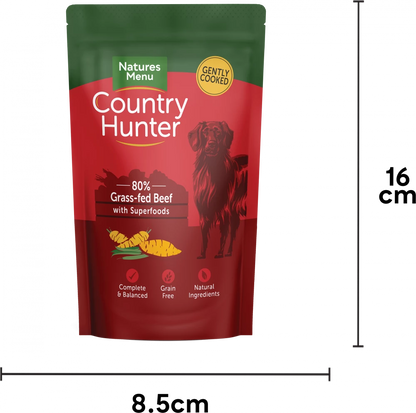 Natures Menu Country Hunter Dog Pouch Beef 6x 150g