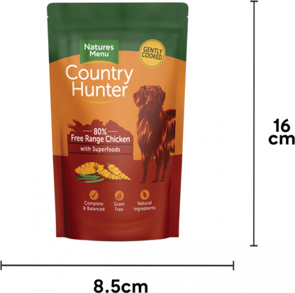 Natures Menu Country Hunter Dog Pouch Chicken 6x 150g