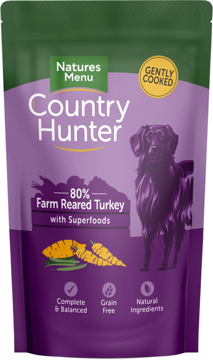 Natures Menu Country Hunter Dog Pouch Turkey 6x 150g