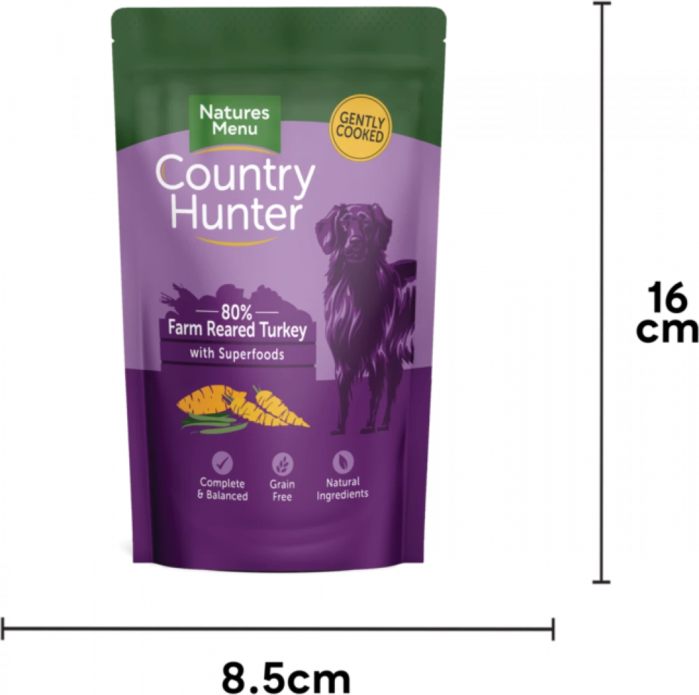 Natures Menu Country Hunter Dog Pouch Turkey 6x 150g