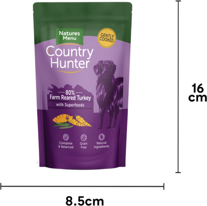 Natures Menu Country Hunter Dog Pouch Turkey 6x 150g