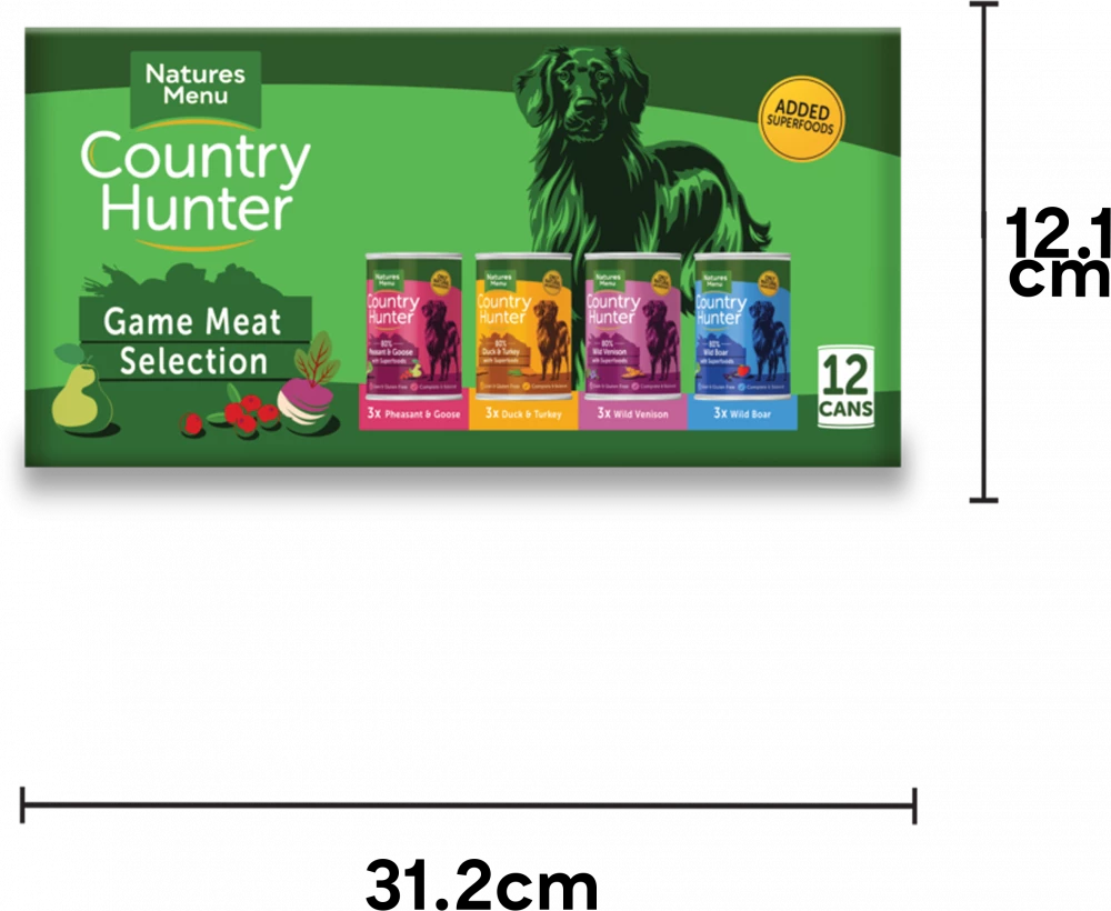 Natures Menu Country Hunter Game Meat Selection Cans 12 x 400g