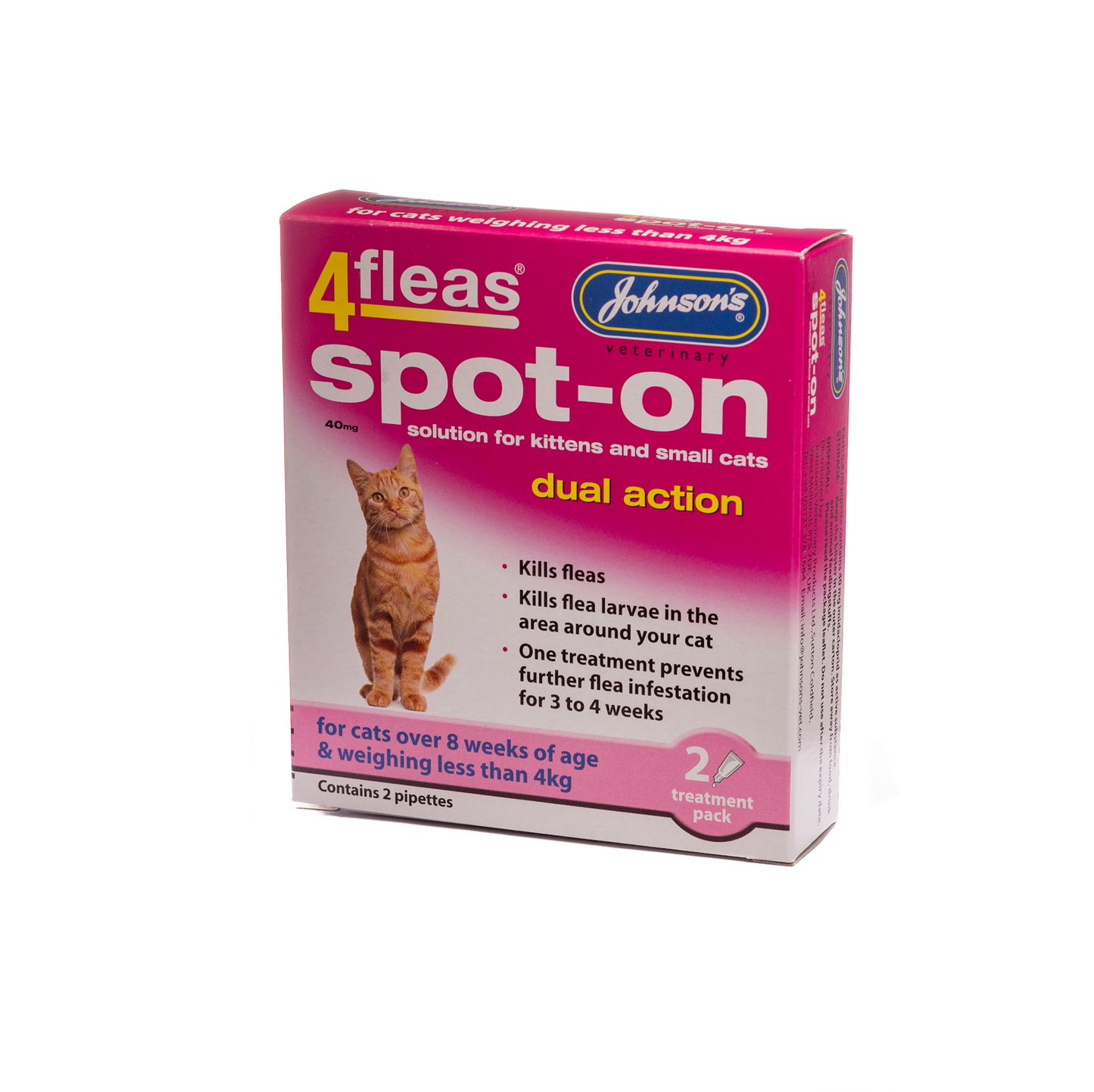 Johnson's Veterinary 4fleas Spot On Dual Action Kittens & Small Cats