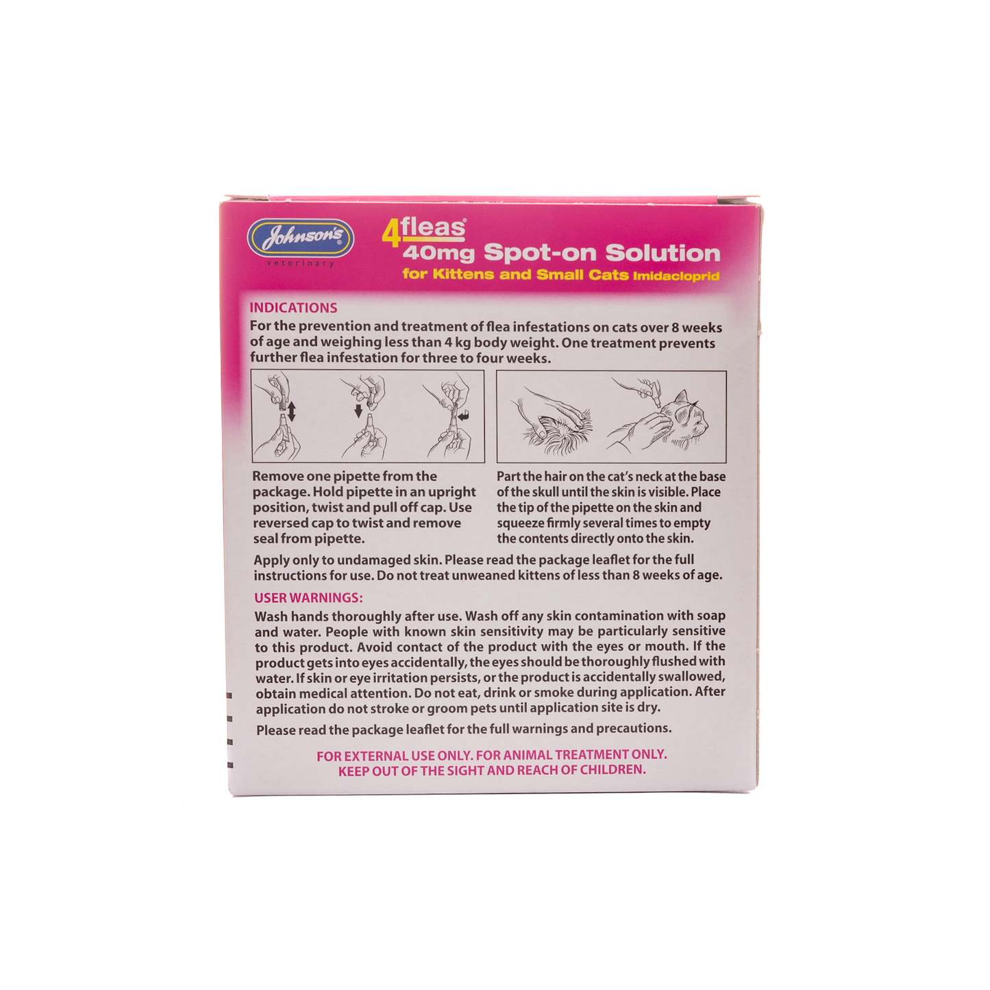 Johnson's Veterinary 4fleas Spot On Dual Action Kittens & Small Cats