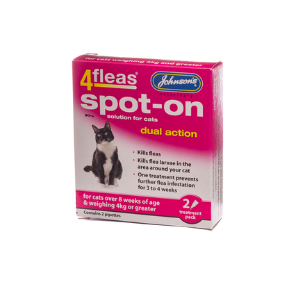 Johnson's Veterinary 4fleas Spot On Dual Action Cats 4kg+