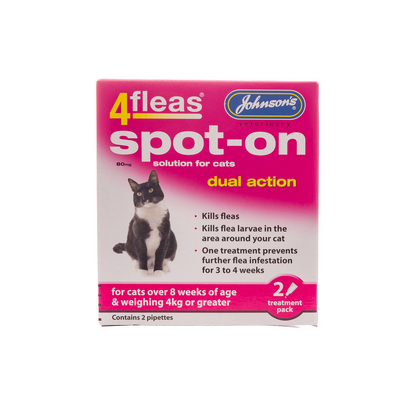 Johnson's Veterinary 4fleas Spot On Dual Action Cats 4kg+