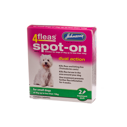 Johnson's Veterinary 4fleas Spot On Dual Action Small Dogs 10kg<