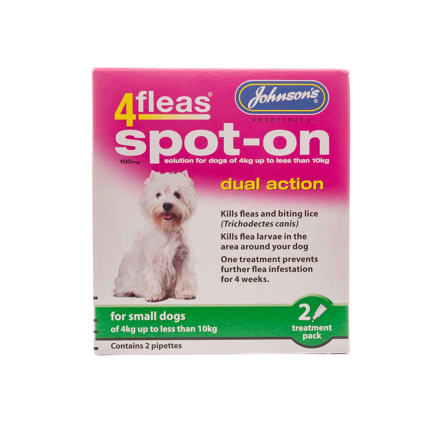 Johnson's Veterinary 4fleas Spot On Dual Action Small Dogs 10kg<