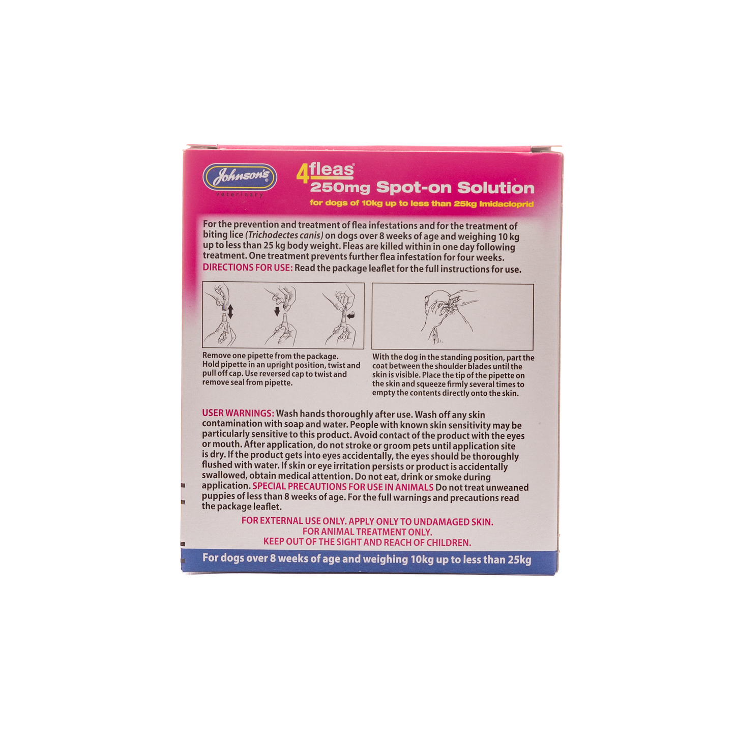 Johnson's Veterinary 4fleas Spot On Dual Action Medium Dogs 10-25kg