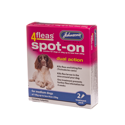 Johnson's Veterinary 4fleas Spot On Dual Action Medium Dogs 10-25kg