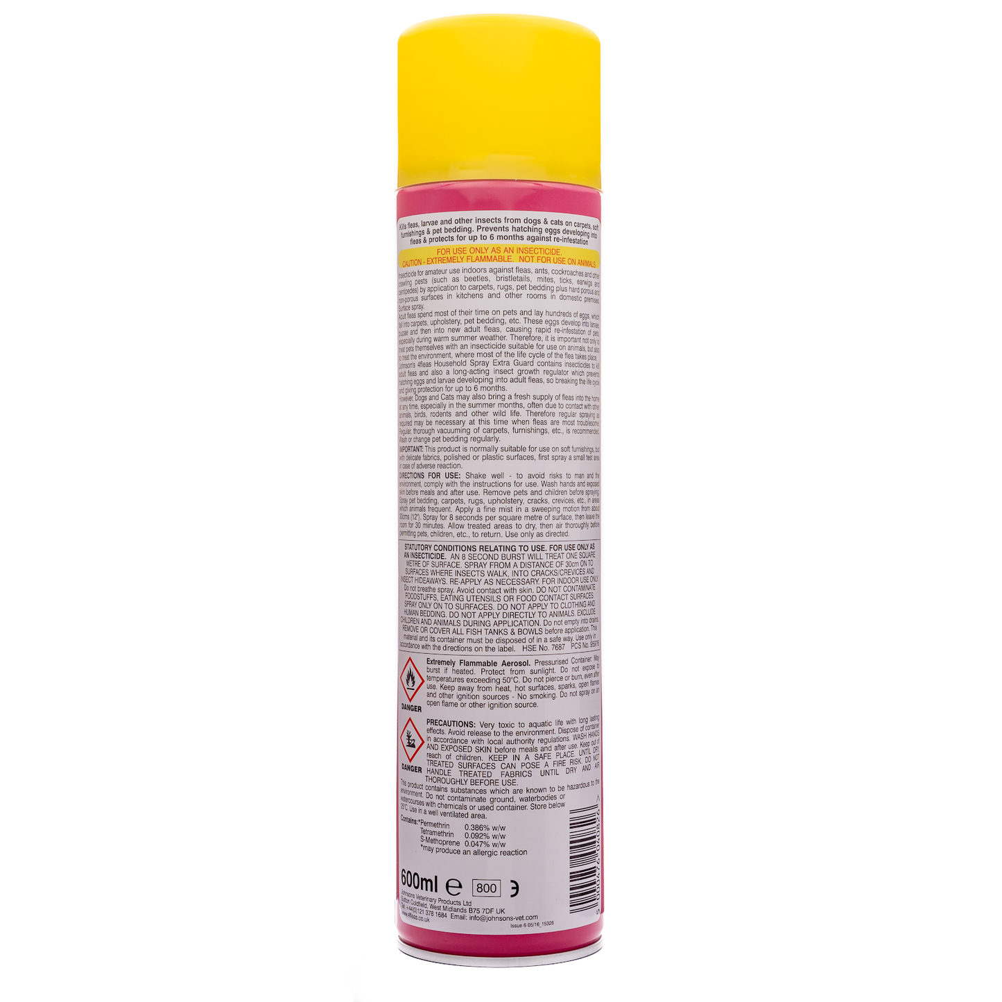 Johnson's Veterinary 4Fleas Household Spray 600ml