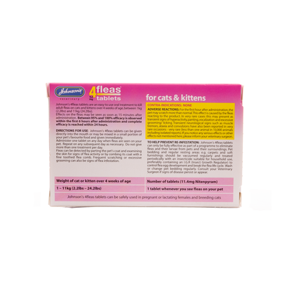 Johnson's Veterinary 4fleas Cat & Kittens 6 Tablets