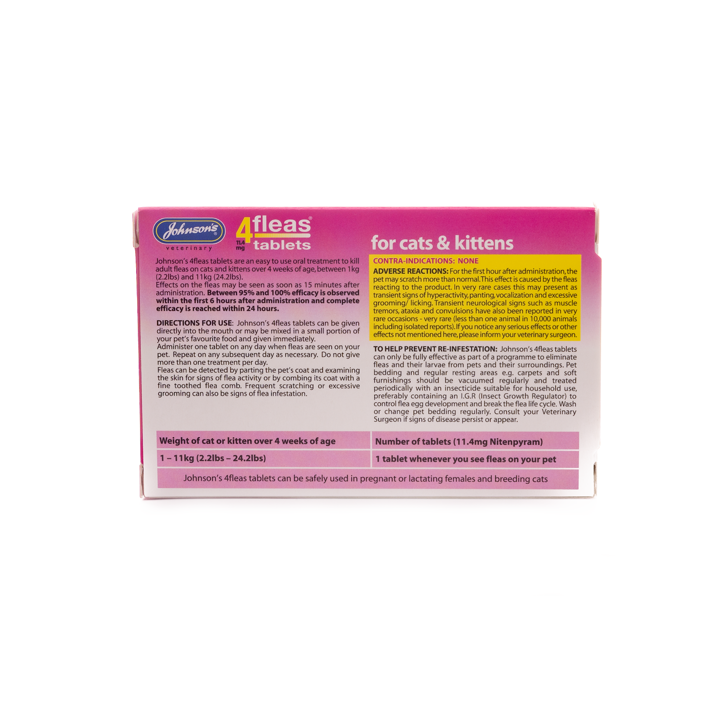 Johnson's Veterinary 4fleas Cat & Kittens 3 Tablets