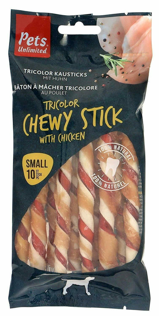 Rosewood Chewy Sticks Tri Colour With Chicken Small 10pcs 100g