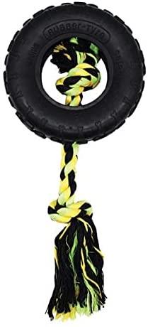 Grrrelli Small Black Rubber Tyre Tugger 9cm