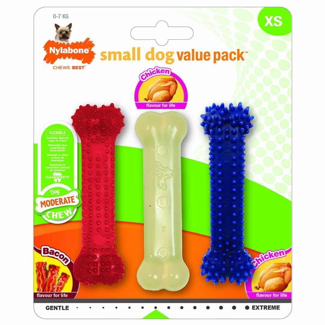 Nylabone X Small Dog Flexible Value 3pcs