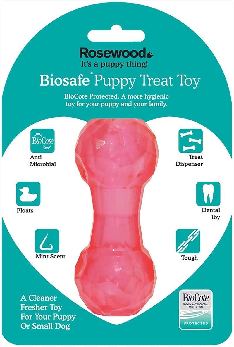 Rosewood Biosafe Puppy Dumbbell Pink