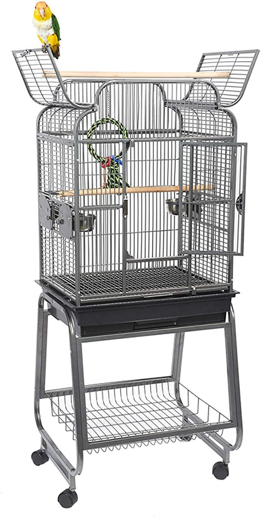 Rainforest Peru Open Top Medium Bird Cage Antique Black