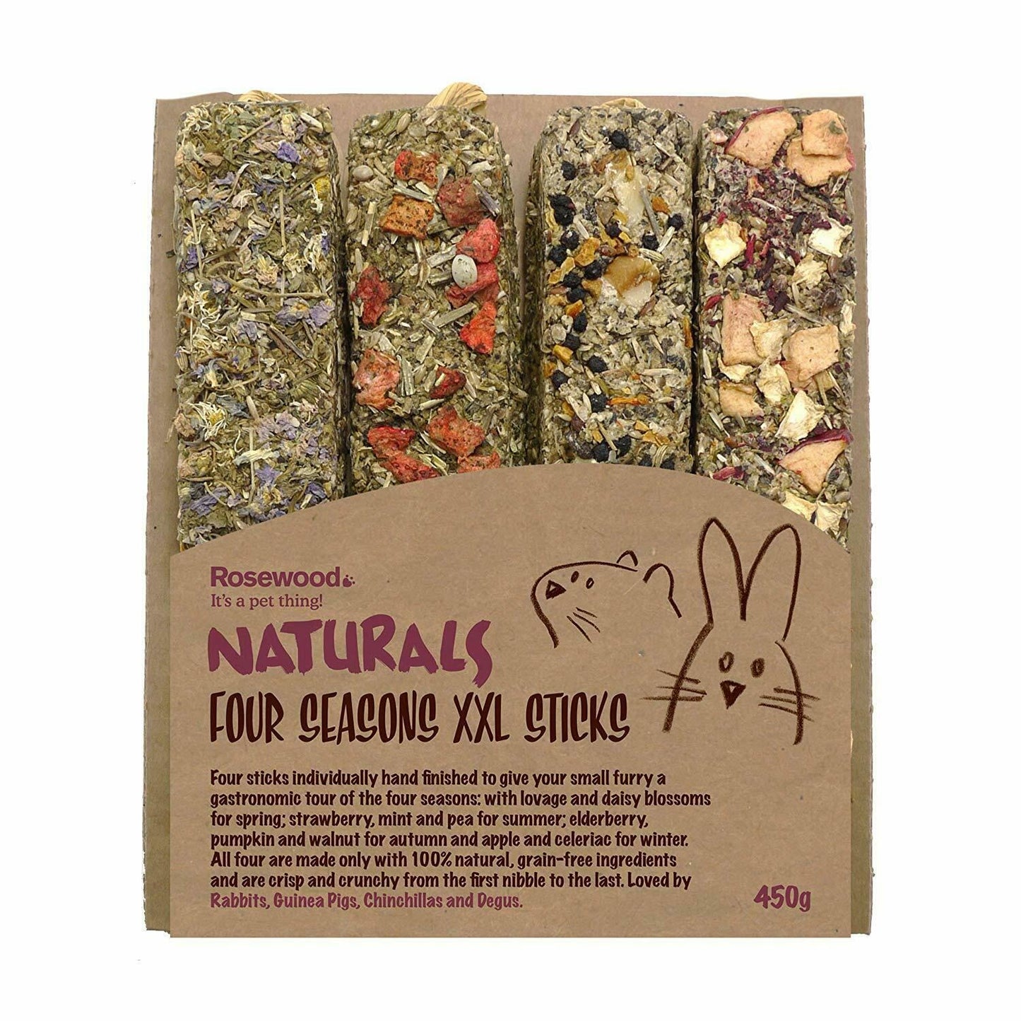 Rosewood Naturals Small Animal Four Seasons Xxl Sticks 450g