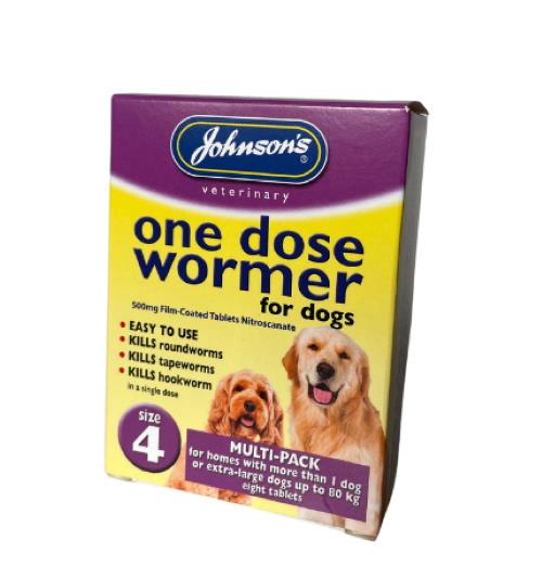 Johnson's Veterinary One Dose Dog Wormer Size 4