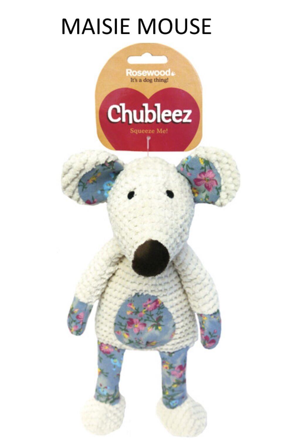 Rosewood Chubleez Maisie Mouse Soft Squeaky Dog Toy