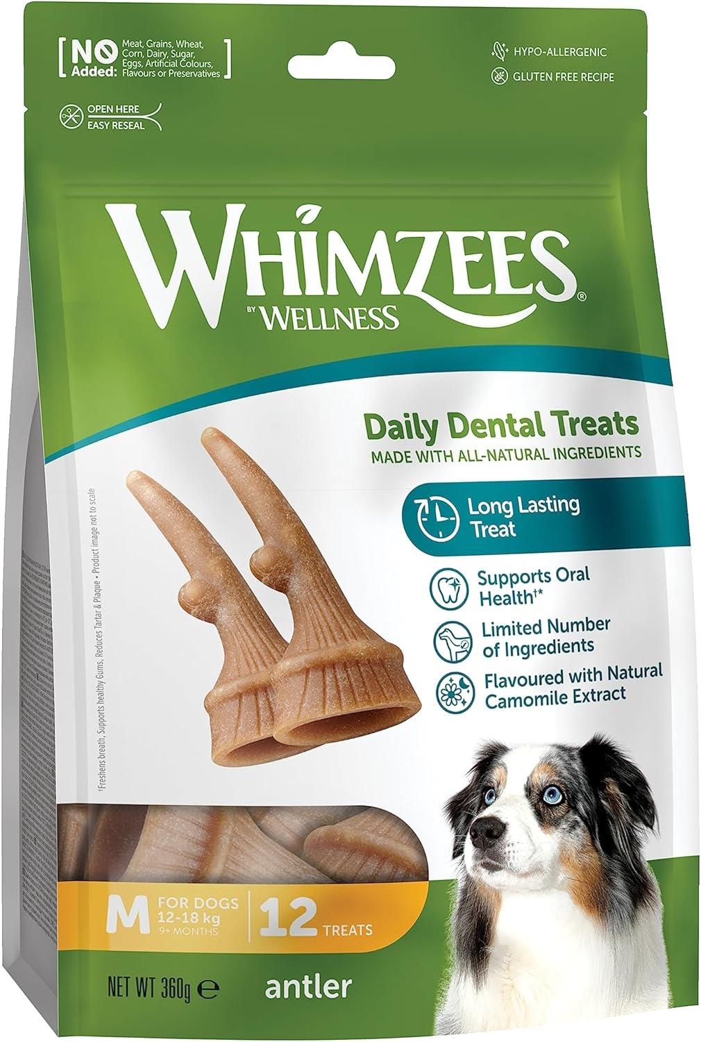 Whimzees Medium Antler 12 Pack