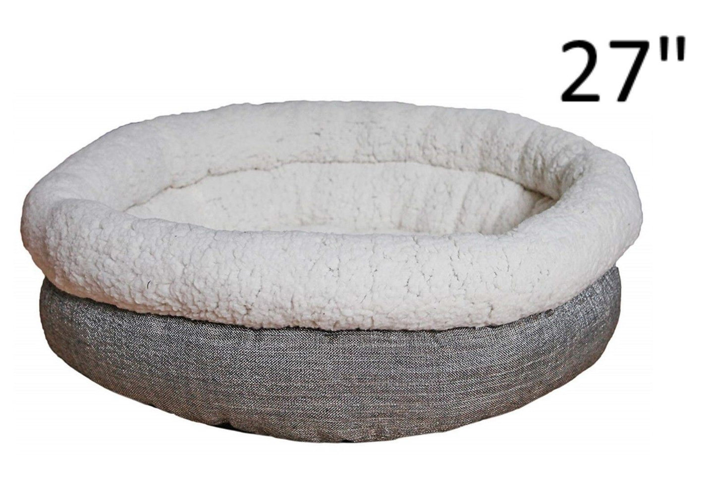 Rosewood Deep Tweed Teddy Bear Round Bed 27"