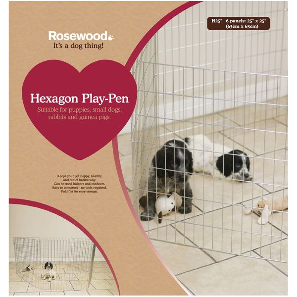 Rosewood Hexagon Puppy Play Pen