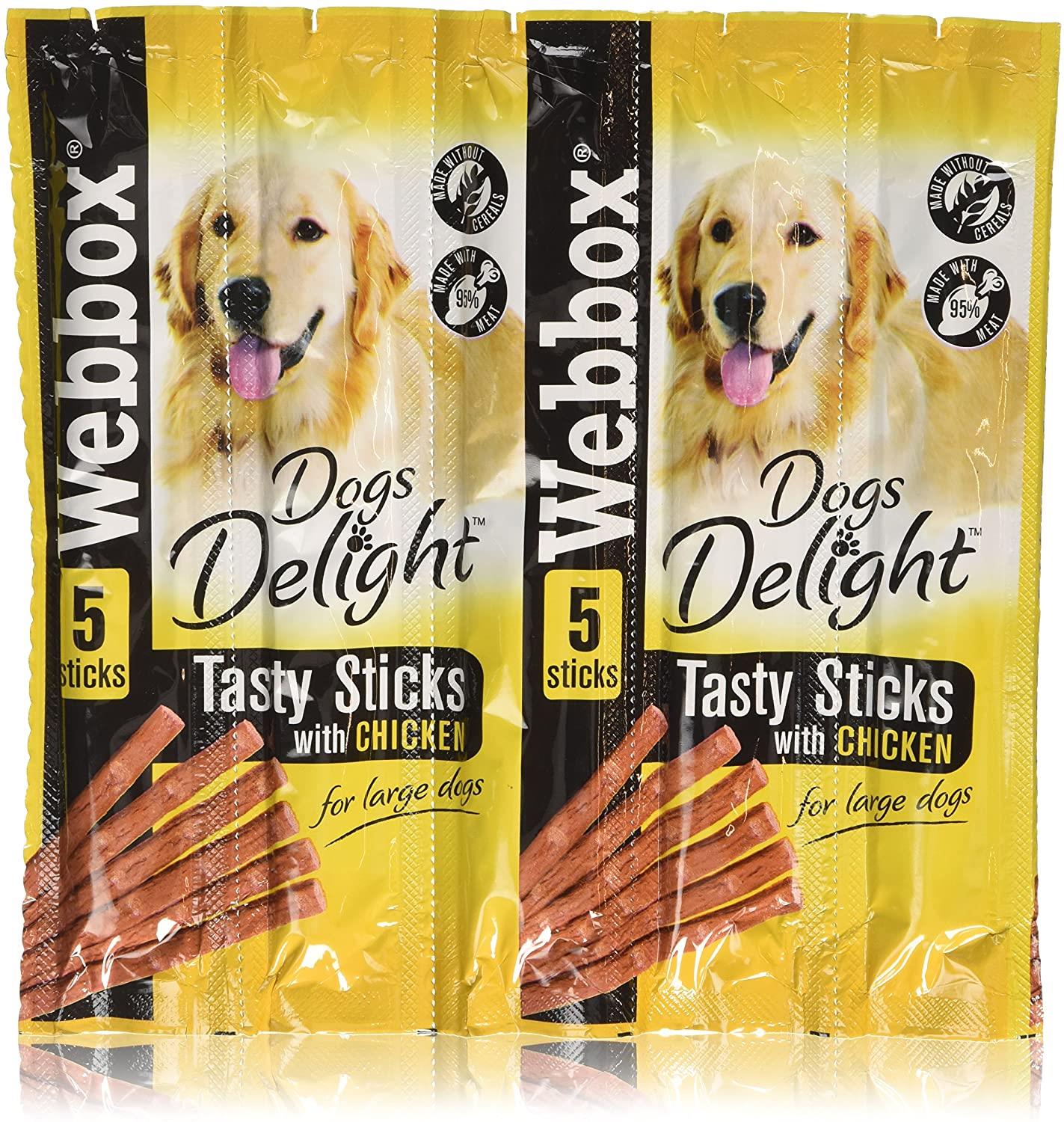 Webbox Large Dogs Delight Tasty Sticks Chicken Flavour 5 Pack